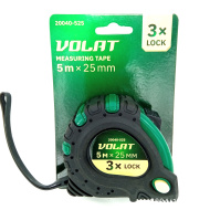Рулетка 5м/25мм обрезиненный корпус (3 мех. фиксации, ABS+TPR) [ВОЛАТ]