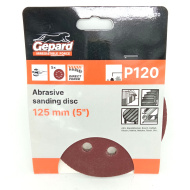 Шлифлист 125мм круг Р120 для дерева 8 отверстий 5шт. [GEPARD]