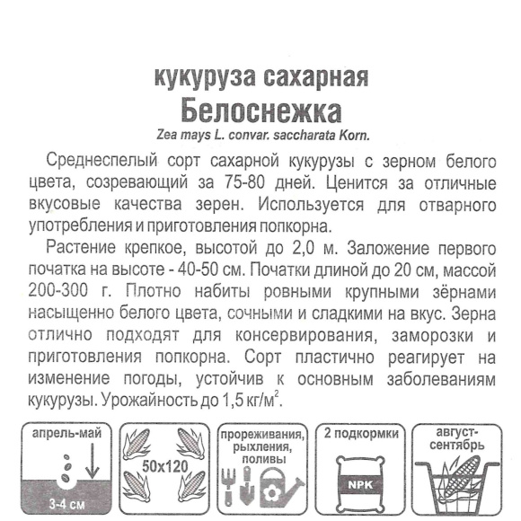 Кукуруза Белоснежка [Сибирский сад] купить с доставкой