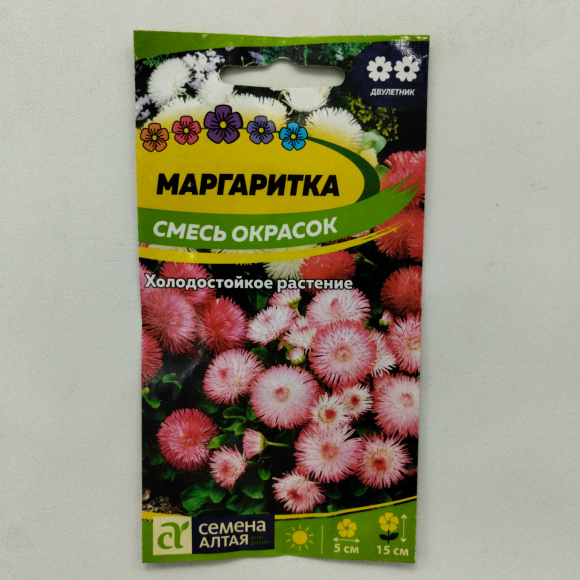 Маргаритка Смесь Окрасок [Семена алтая] купить с доставкой