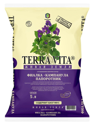 Грунт "Живая Земля" Фиалка-Кампанула-Папоротник 5 л