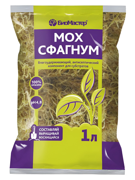 Мох сфагнум 1л (БиоМастер)(50шт)(1000шт) купить с доставкой