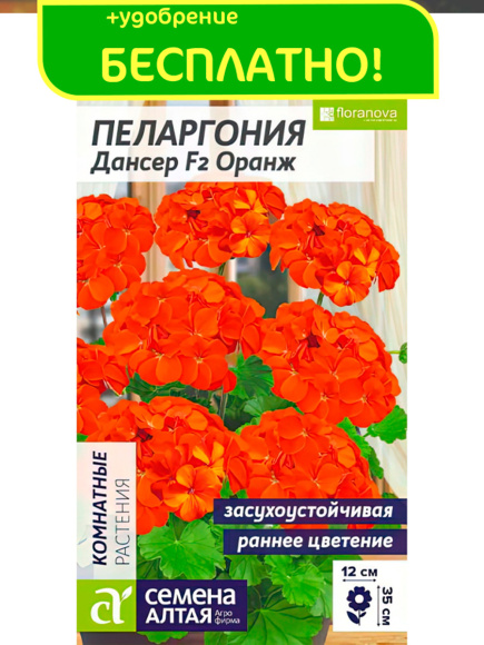 Пеларгония Дансер F2 Оранж + подарок [Семена алтая] купить с доставкой
