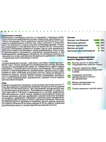 Газонная трава Для ремонта [Семена алтая] купить с доставкой