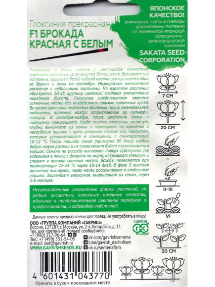 Глоксиния Брокада Синяя с Белым [Гавриш] купить с доставкой