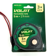 Рулетка 5м/19мм обрезиненный корпус (3 мех. фиксации, 2-х стор. шкала нанесения) [ВОЛАТ]