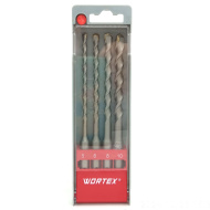 Набор буров SDS-plus 4 шт. (5, 6, 8, 10 мм х 160 мм) [WORTEX]